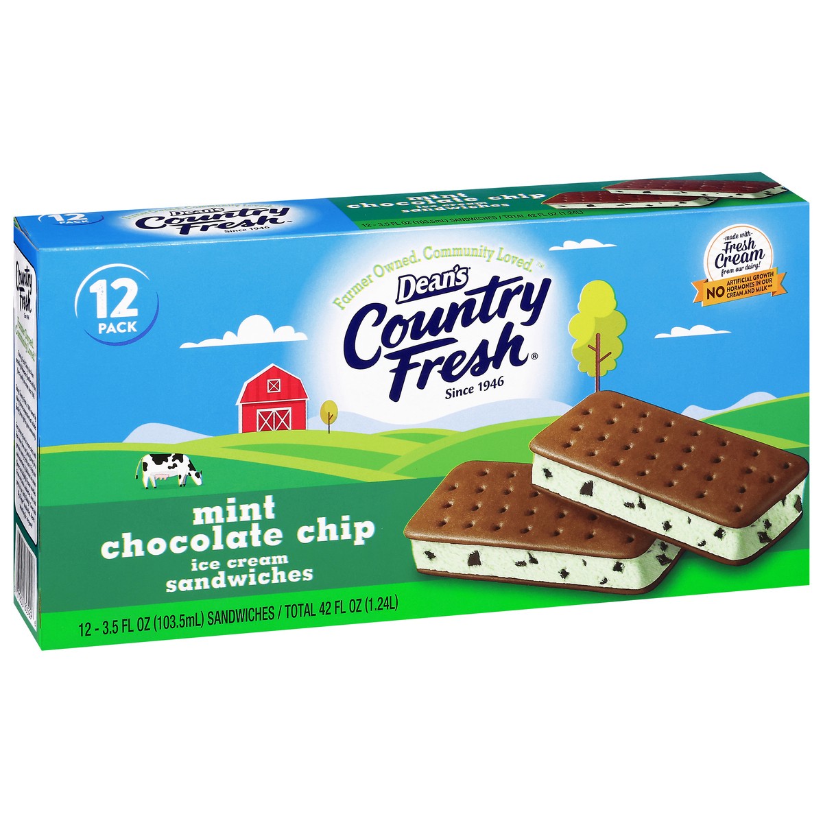 slide 5 of 16, Country Fresh Sandwich Mint Chocolate Chip, 12 ct