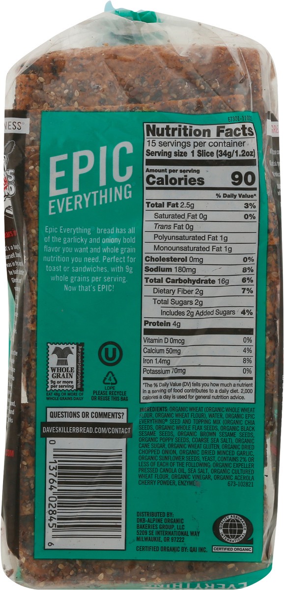 slide 8 of 9, Dave's Killer Bread Epic Everything, 18 oz