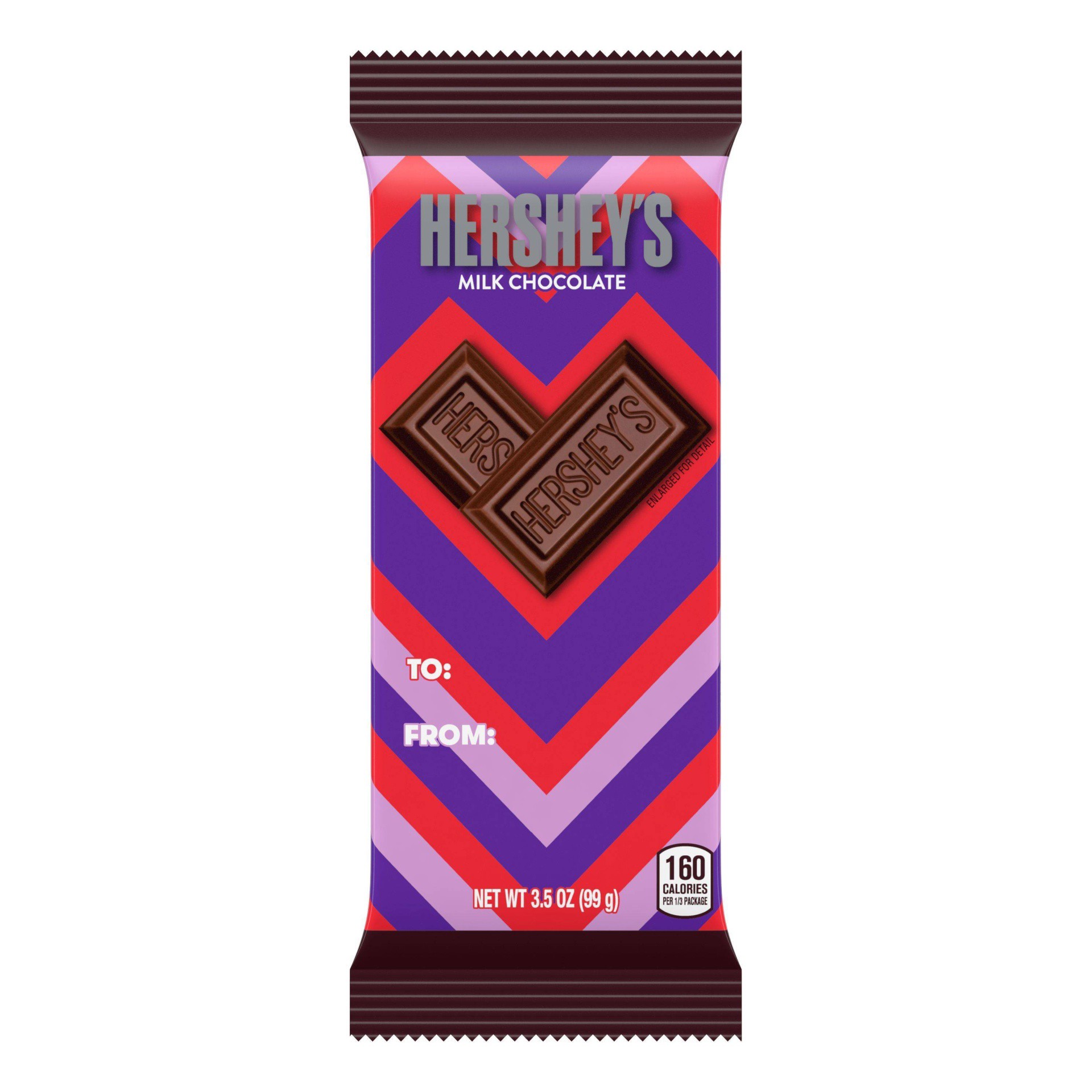 slide 1 of 3, Hershey's Valentine's Milk Chocolate Bar, 3.5 oz