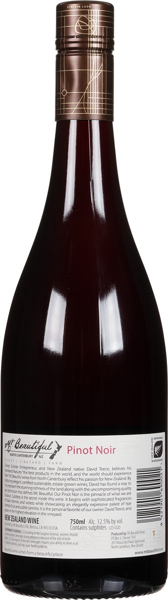 slide 3 of 9, Mt. Beautiful North Canterbury Pinot Noir 750 mg, 750 mg
