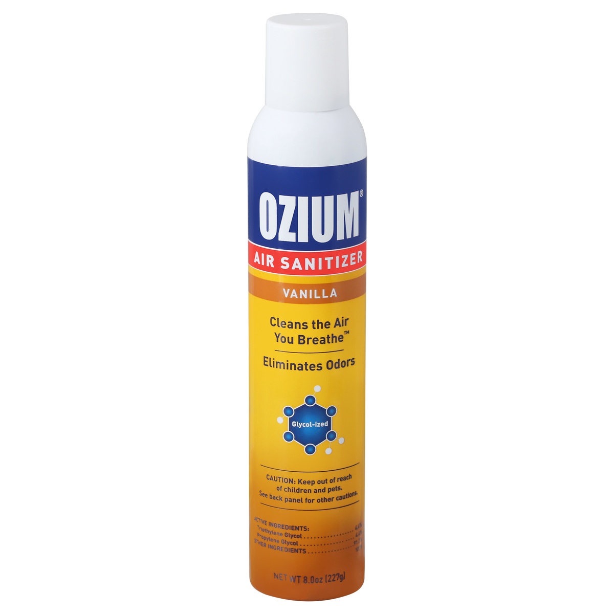 slide 1 of 1, Ozium Vanilla Air Sanitizer 8.0 oz, 8 oz