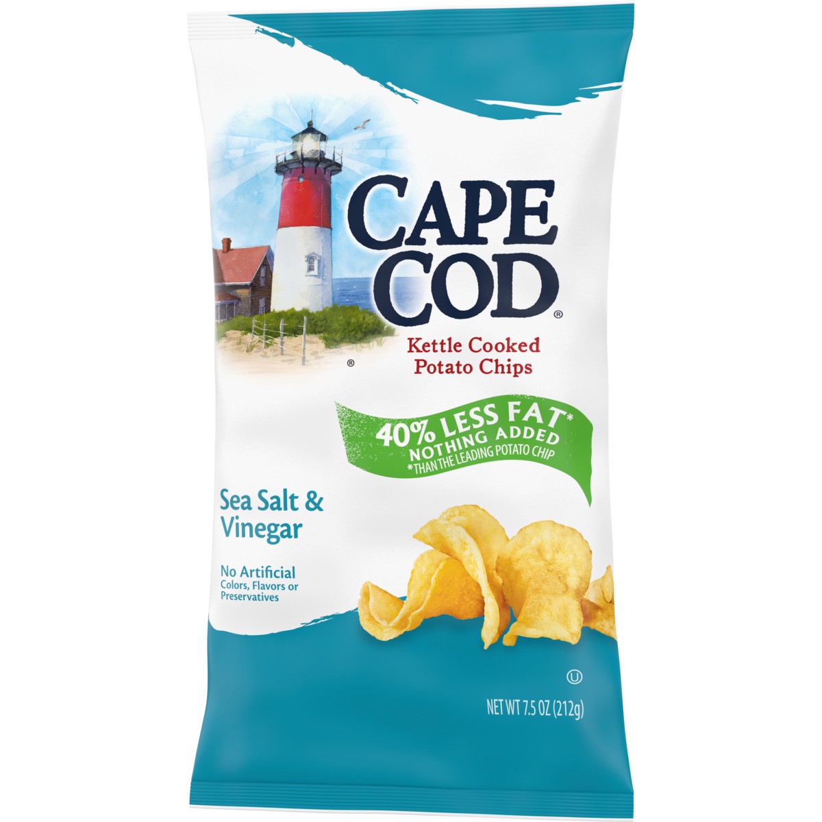 slide 3 of 4, Cape Cod Less Fat Salt & Vinegar Chips, 7.5 oz
