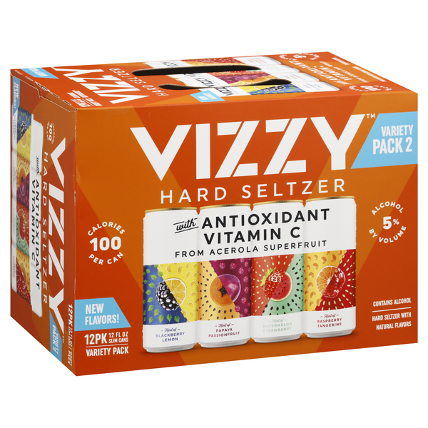 slide 1 of 1, Vizzy Hard Seltzer, Refreshingly Berry, Variety Pack, 12 ct; 12 oz