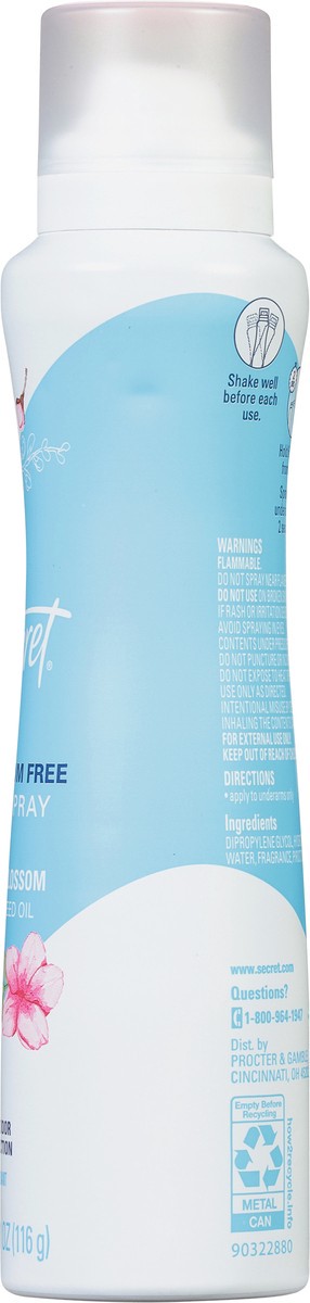 slide 8 of 9, Secret Dry Spray Aluminum Free Deodorant for Women, Cherry Blossom, 4.1 oz