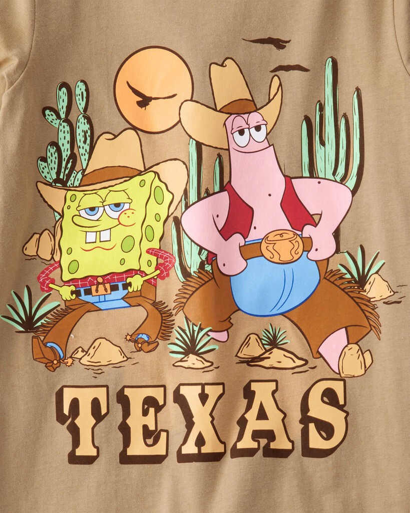 slide 2 of 2, Carter's Carters Kid Spongebob Squarepants™ Texas Short-Sleeve Graphic Tee - Brown Brown 8, 1 ct