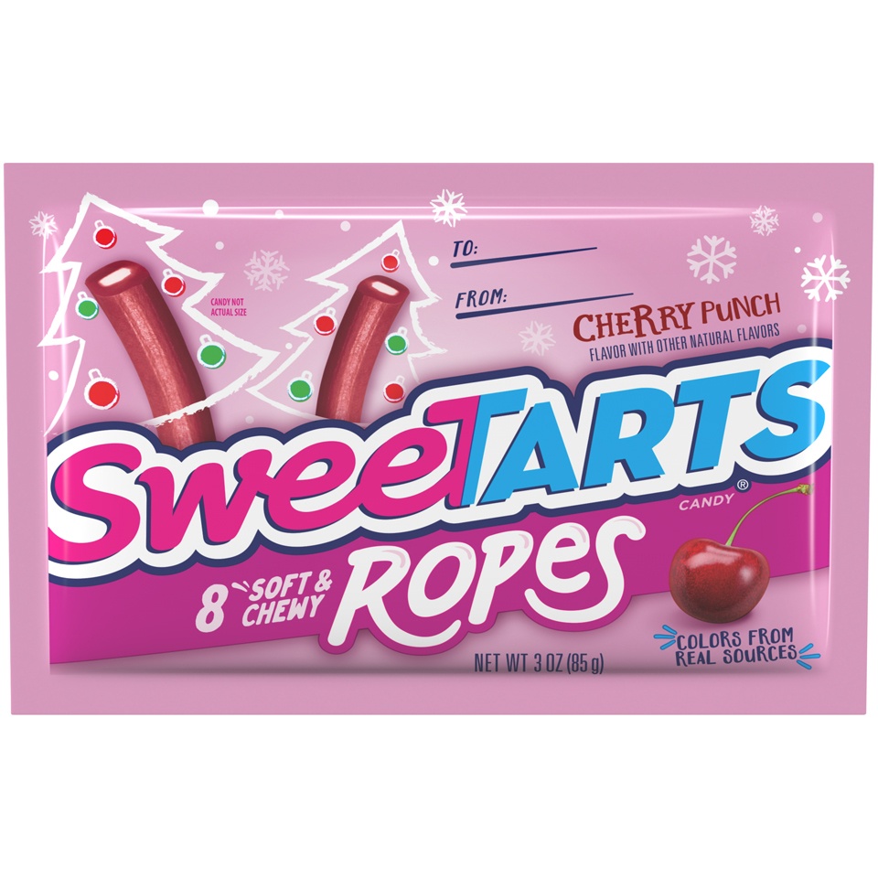 slide 1 of 1, SweeTARTS Soft Chewy Ropes Cherry Punch, 3 oz