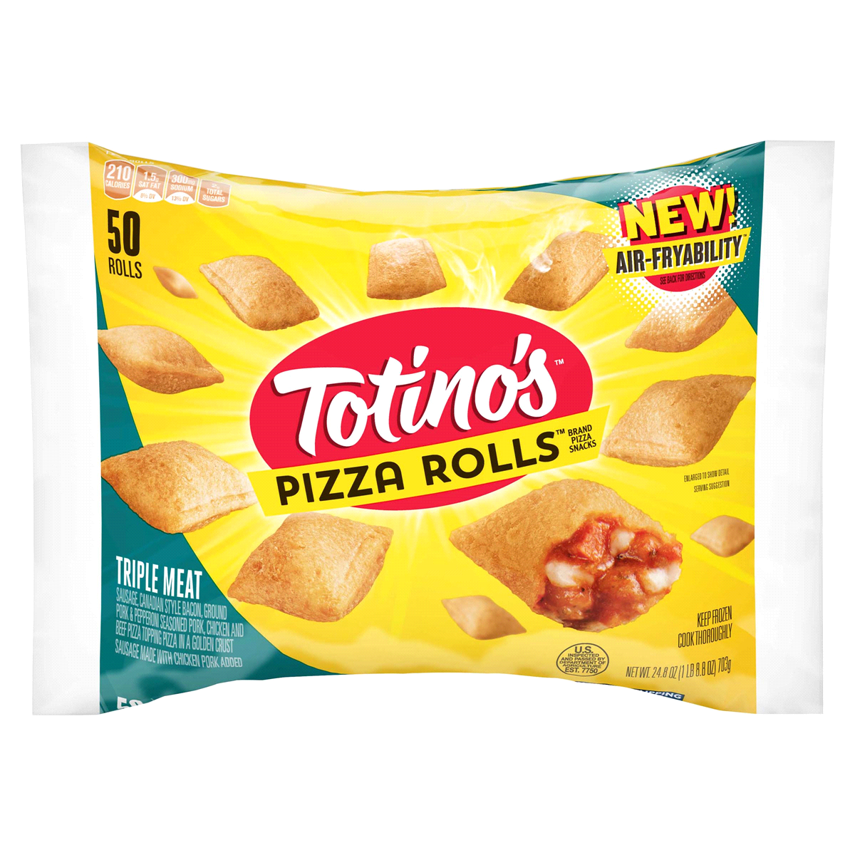 Totino's Triple Meat Pizza Rolls Pizza Snacks 50 ct Shipt