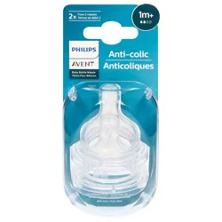 Philips Avent 1m+ Anti-Colic Baby Bottle Nipple 2 ea