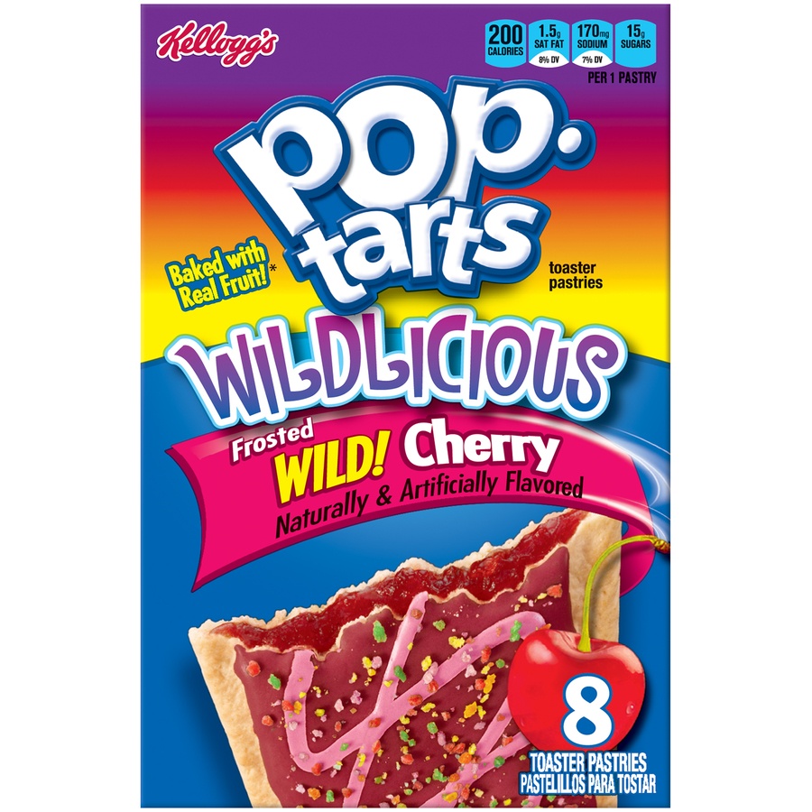 slide 1 of 1, Kellogg's Wildlicious Frosted Wild Cherry Pop Tarts, 8 ct
