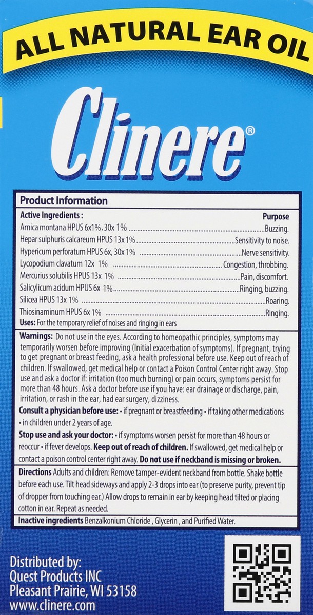 slide 8 of 11, Clinere Ear Ringing Oil 0.5 oz, 0.5 oz