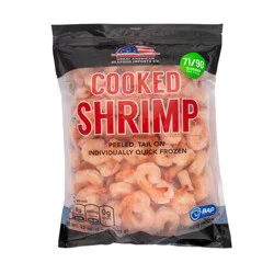 Great American Seafood Cooked Peeled & Deveined Tail Off White Shrimp - 71-90 count