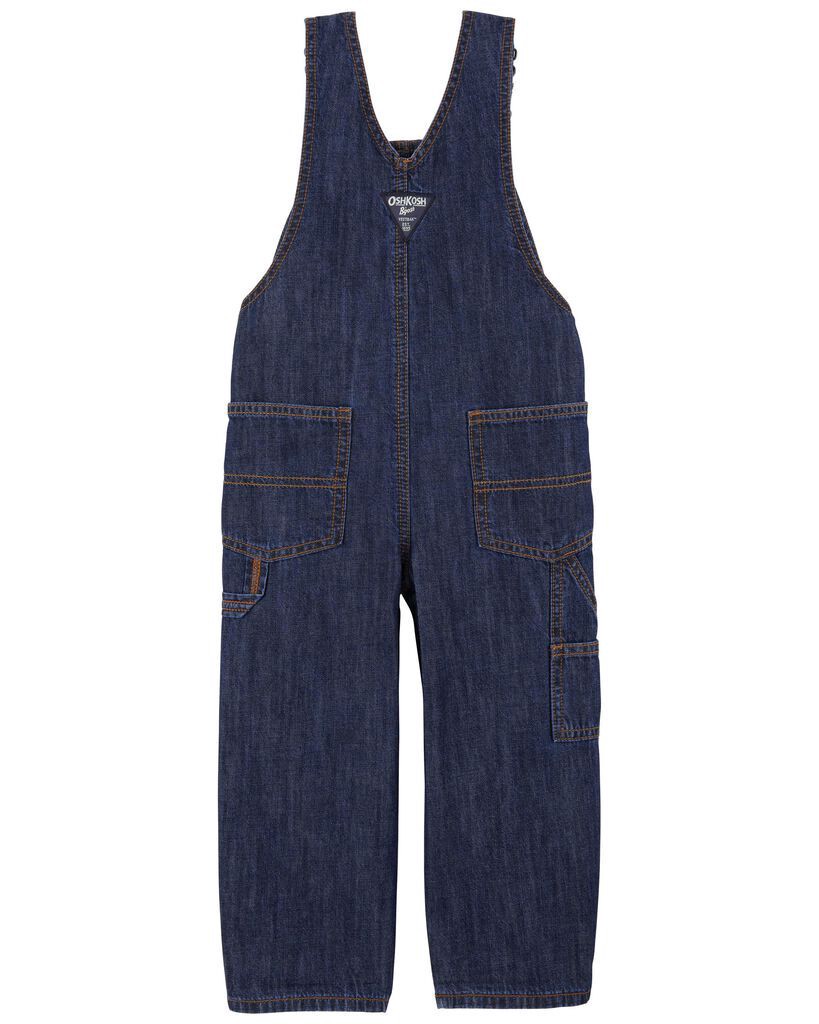 slide 3 of 3, Oshkosh Toddler Buffalo Plaid-Lined Overalls Dark Wash 2T, 1 ct