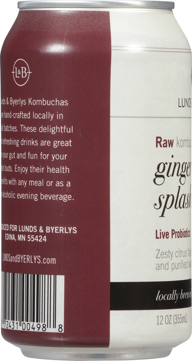 slide 2 of 14, Lunds & Byerlys Raw Ginger Lime Splash Kombucha - 12 oz, 12 oz