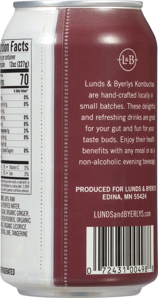 slide 7 of 14, Lunds & Byerlys Raw Ginger Lime Splash Kombucha - 12 oz, 12 oz