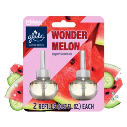 Glade PlugIns Scented Oil Air Freshener, Wonder Melon Limited Edition, 1.34 oz Total, 2 Refills