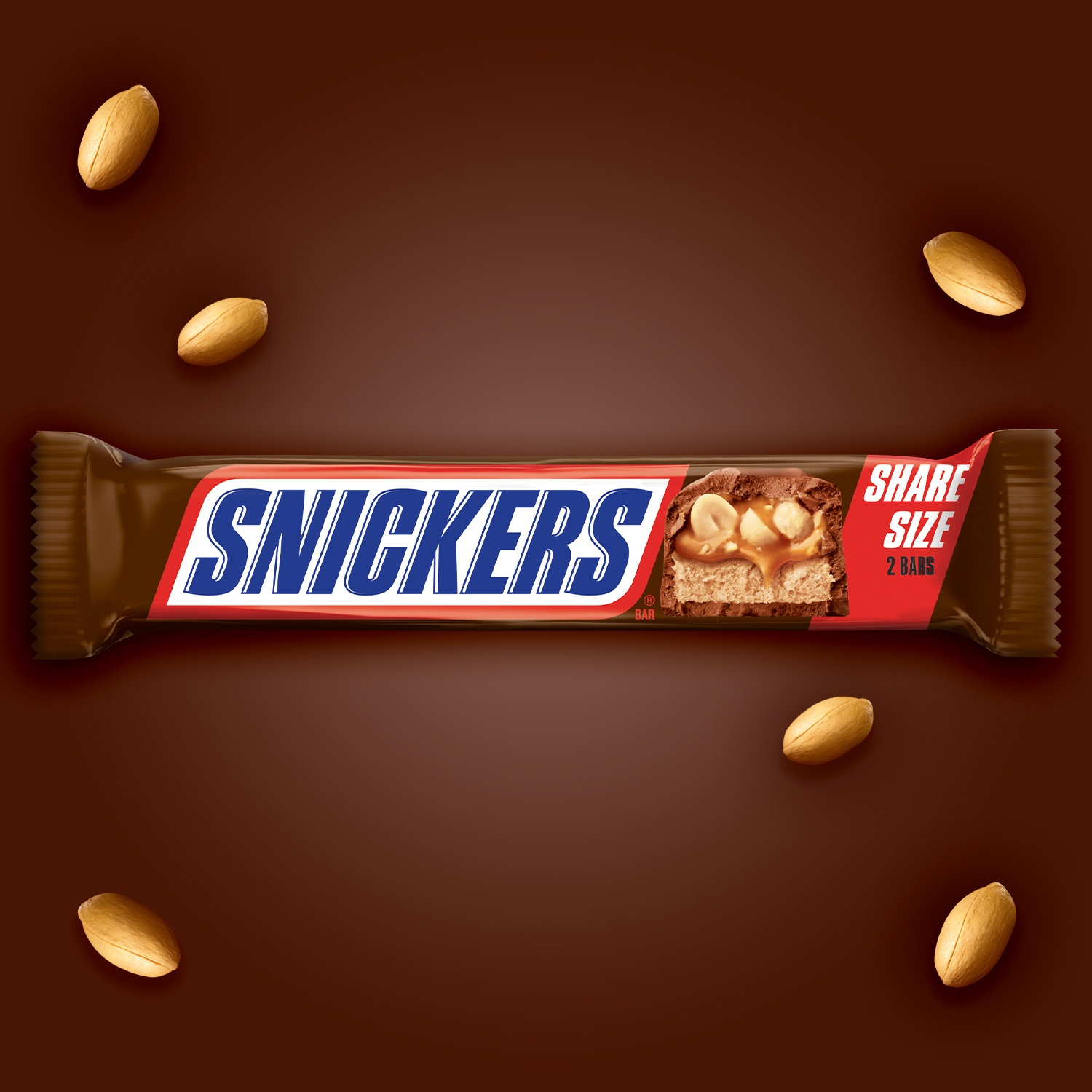 slide 4 of 5, SNICKERS, Milk Chocolate Candy Bar, Sharing Size, 3.29 oz