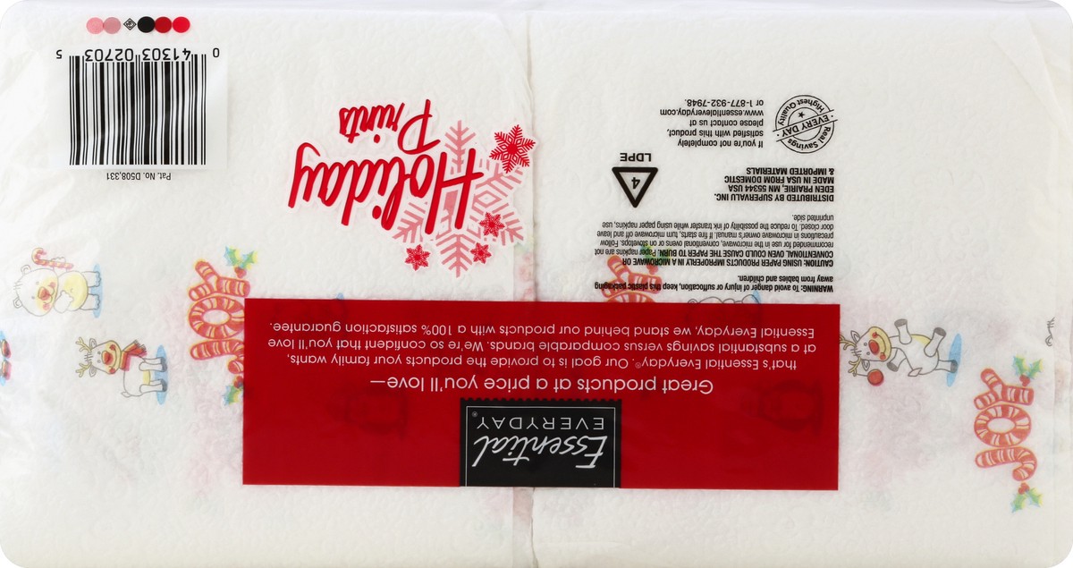 slide 6 of 6, Essential Everyday Napkins Holiday, 120 ct