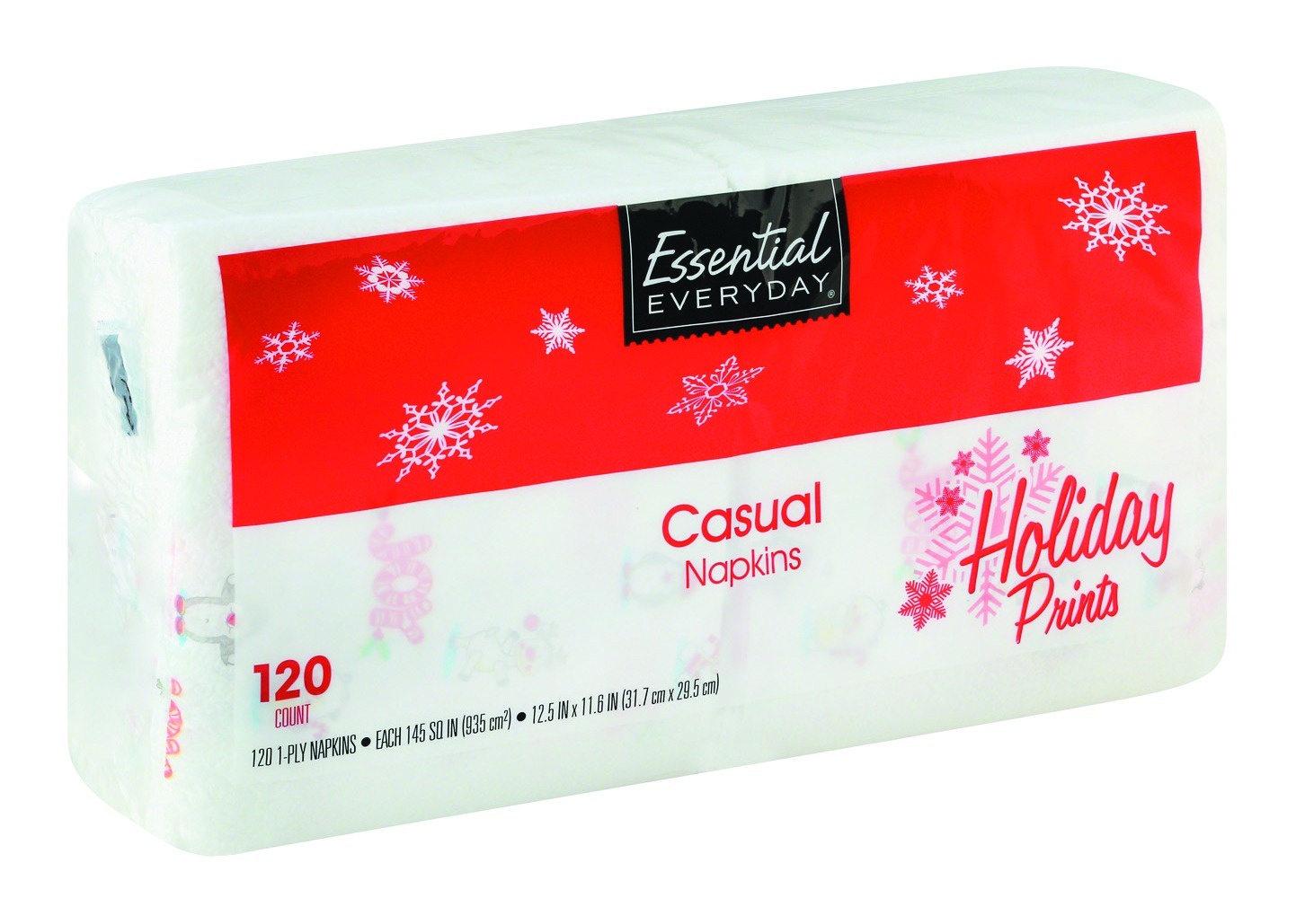 slide 1 of 6, Essential Everyday Napkins Holiday, 120 ct