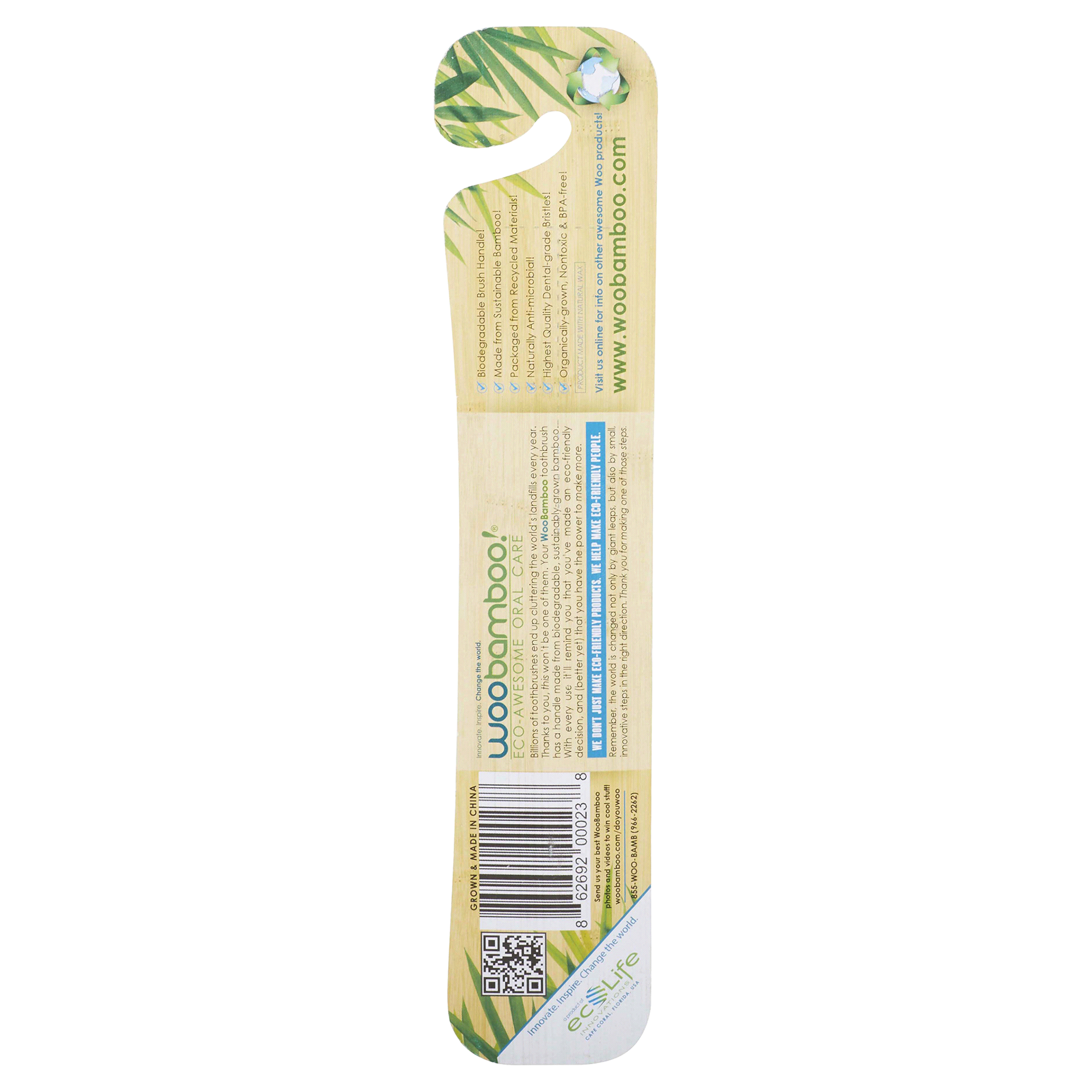 slide 2 of 5, WooBamboo Toothbrush 1 ea, 1 ct