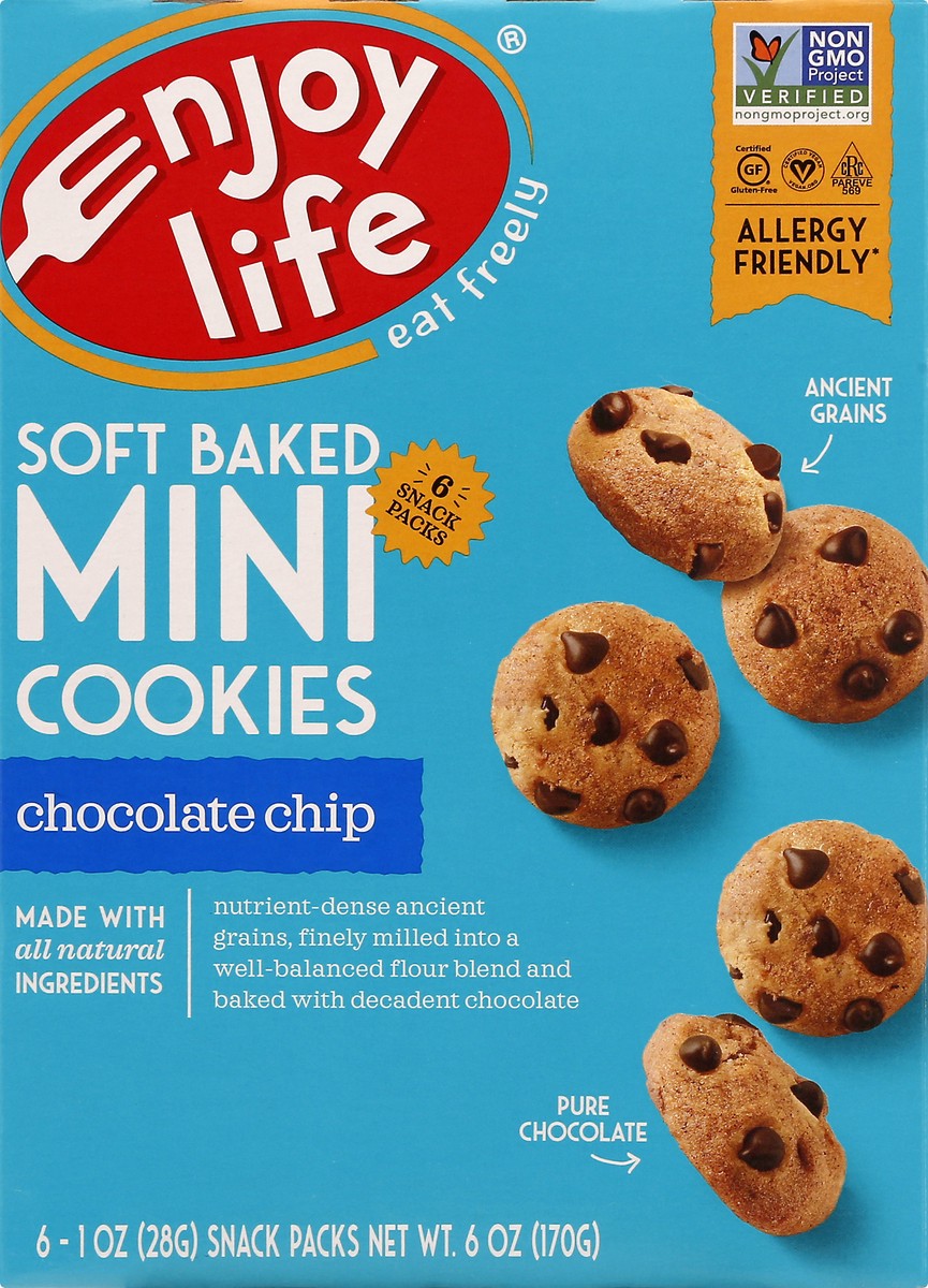 slide 3 of 10, Enjoy Life Soft Baked Chocolate Chip Mini Cookies 6 ea, 6 ct