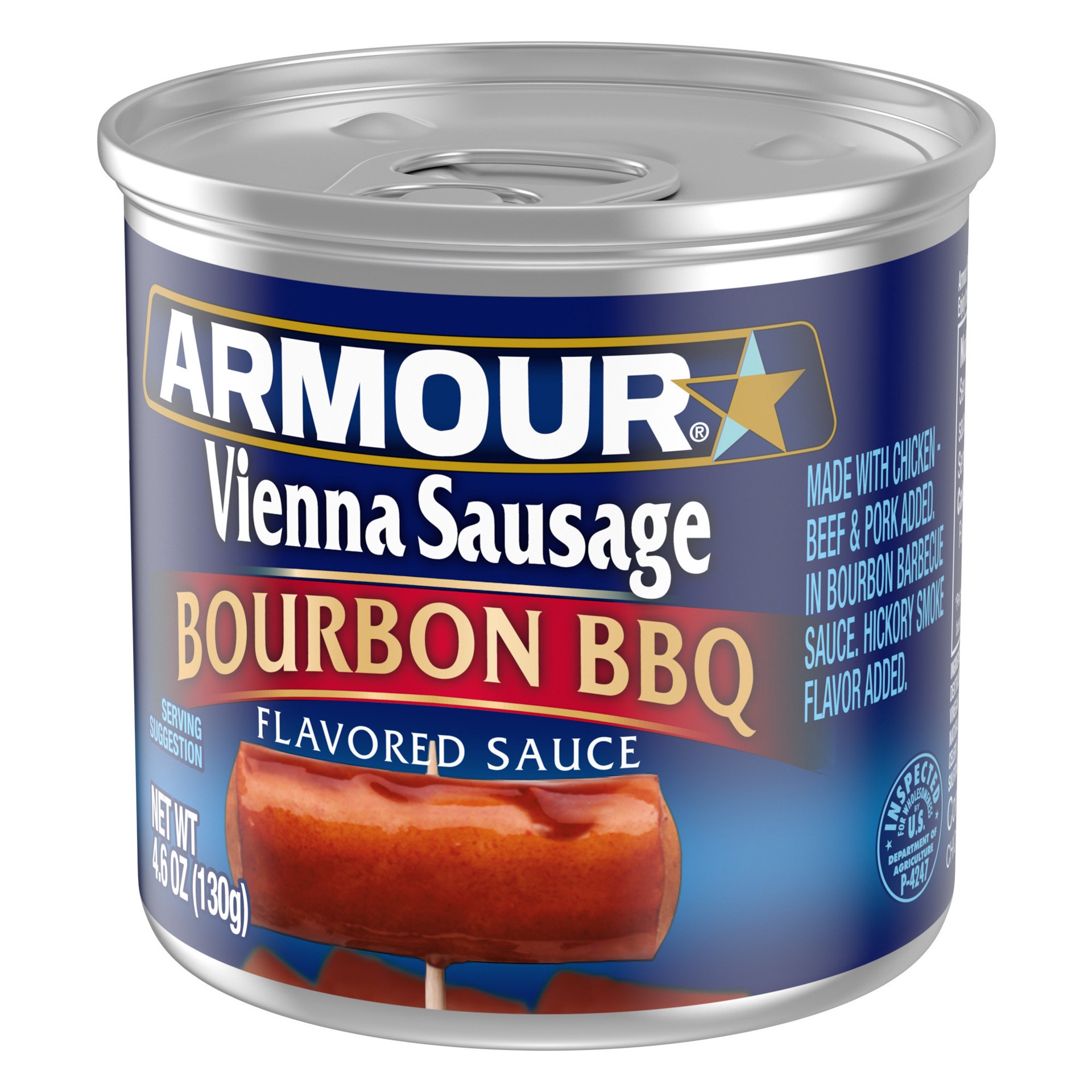 slide 5 of 5, Armour Star Vienna Sausage, Bourbon Barbecue Flavored, Canned Sausage, 4.6 oz., 4.6 oz