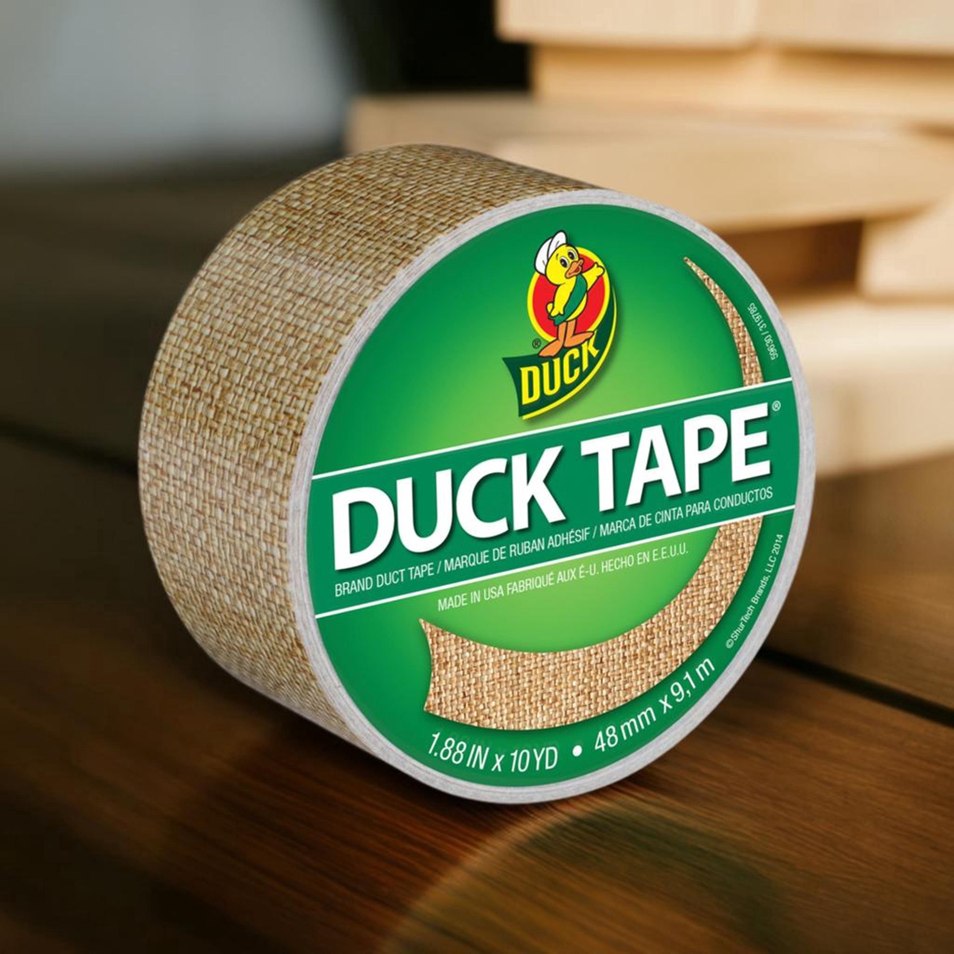 slide 6 of 6, Duck Brand Burlap Print Duct Tape, 1.88 in x 10 yd