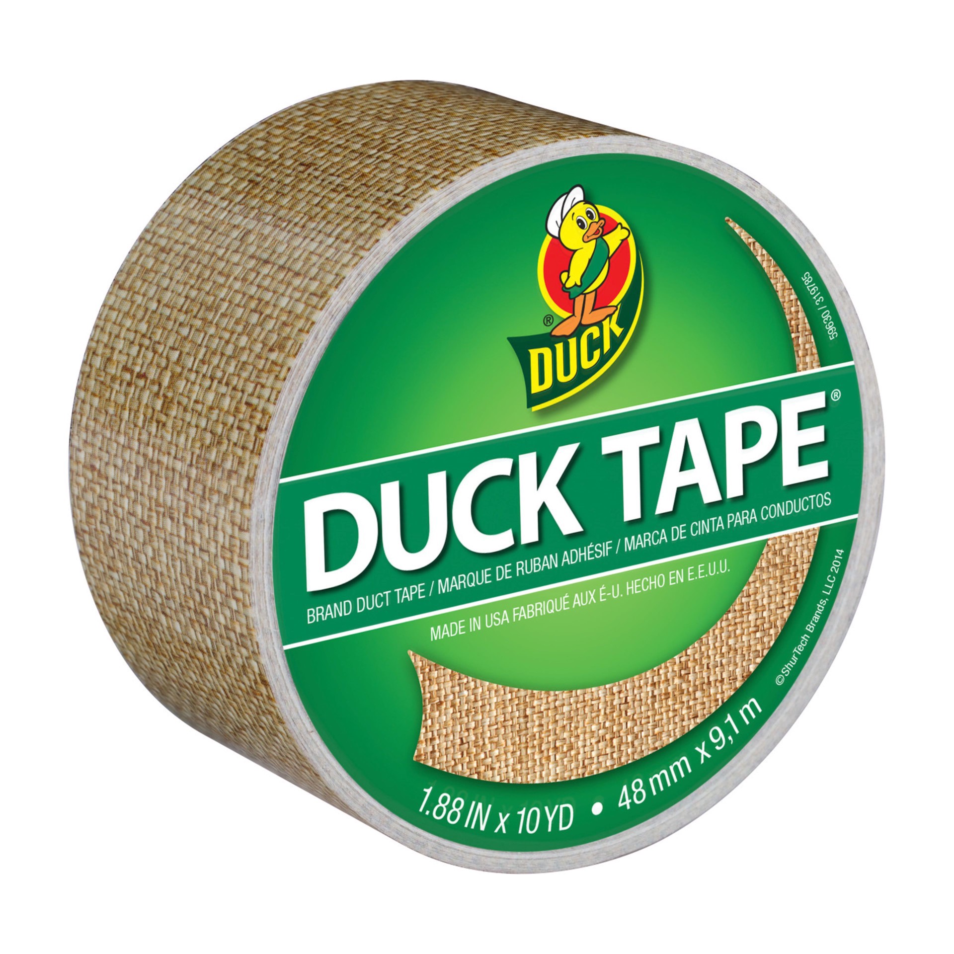 slide 2 of 6, Duck Brand Burlap Print Duct Tape, 1.88 in x 10 yd