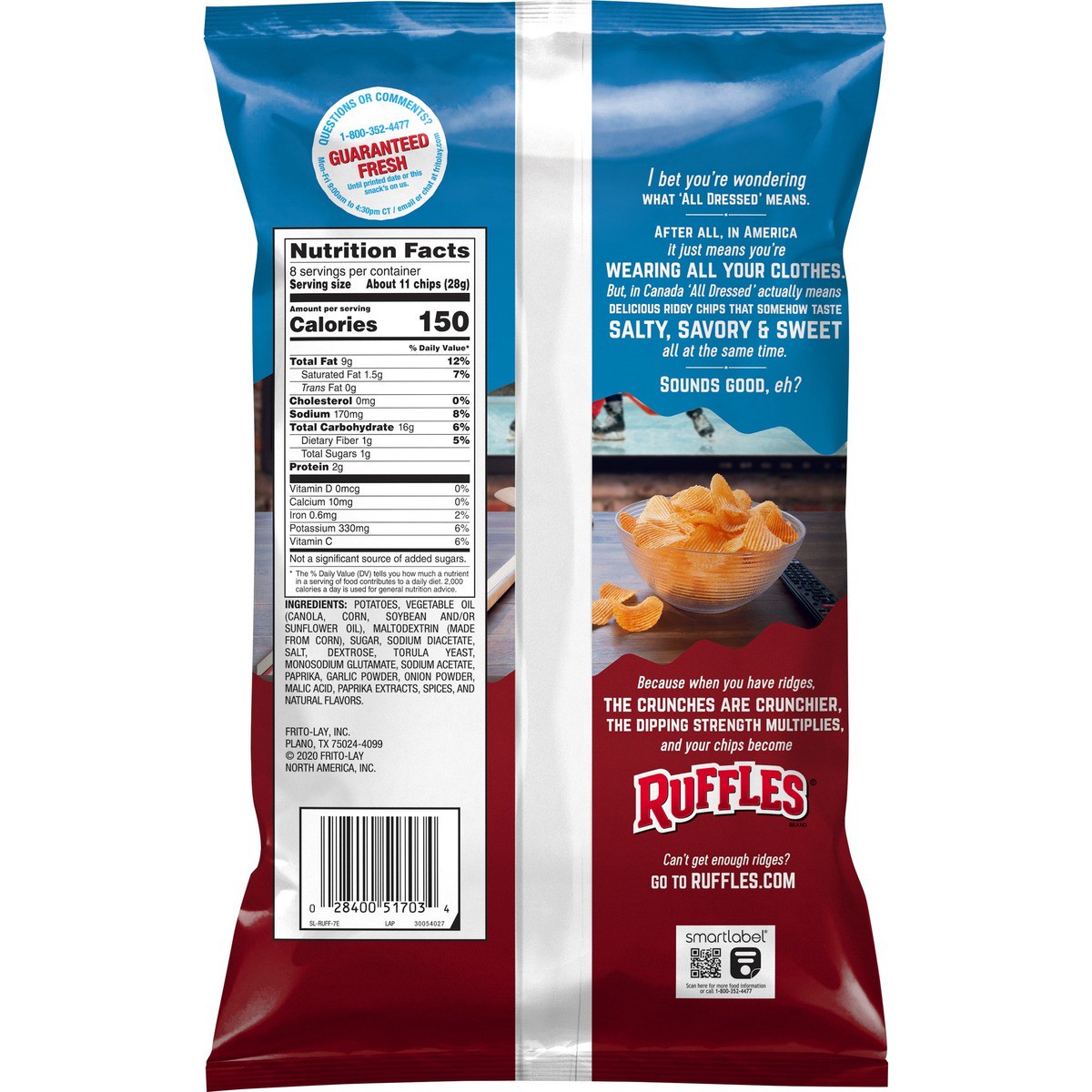 slide 2 of 4, Ruffles Potato Chips All Dressed Flavored, 8 oz