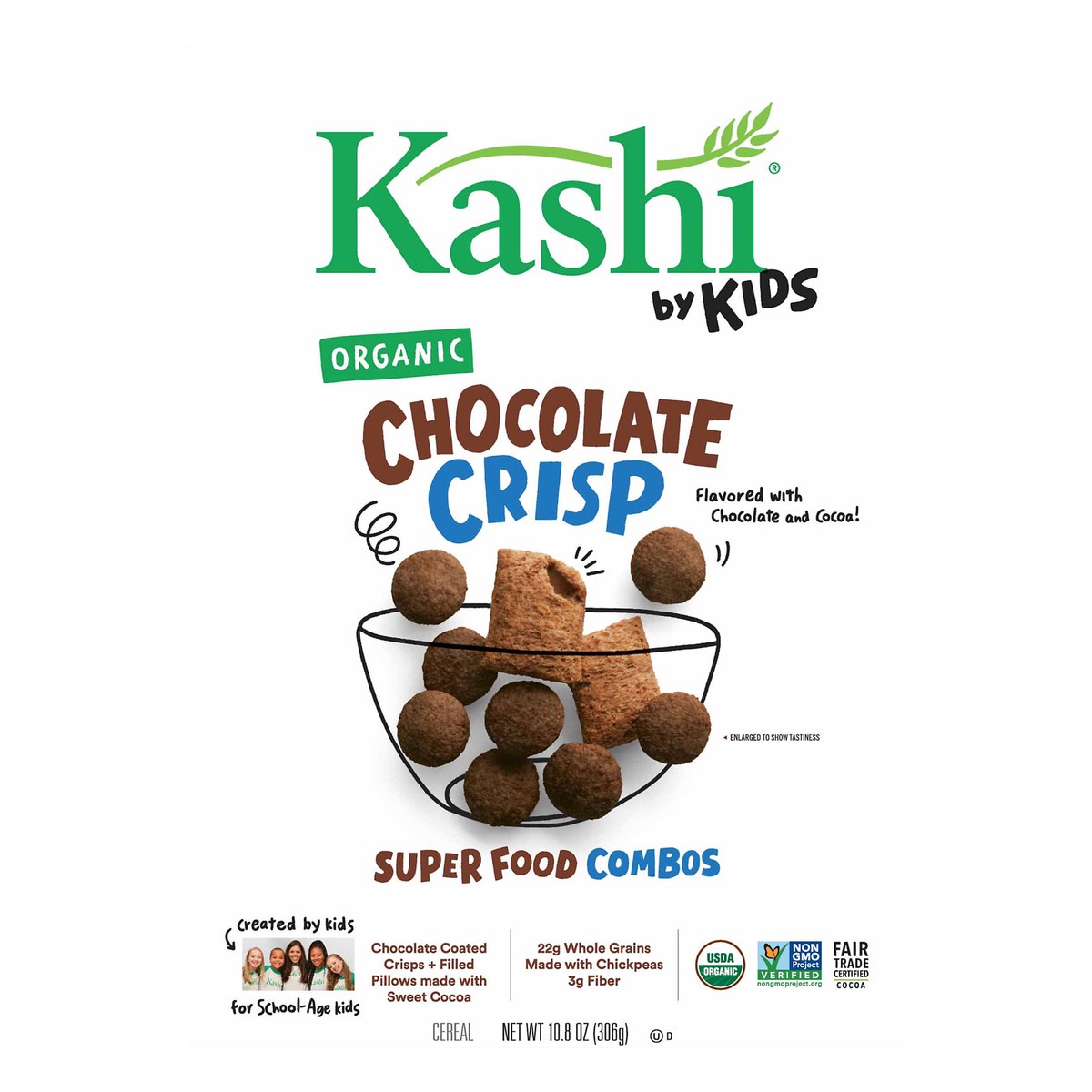 slide 1 of 8, Kashi Organic Chocolate Crisp Cereal, 10.8 oz