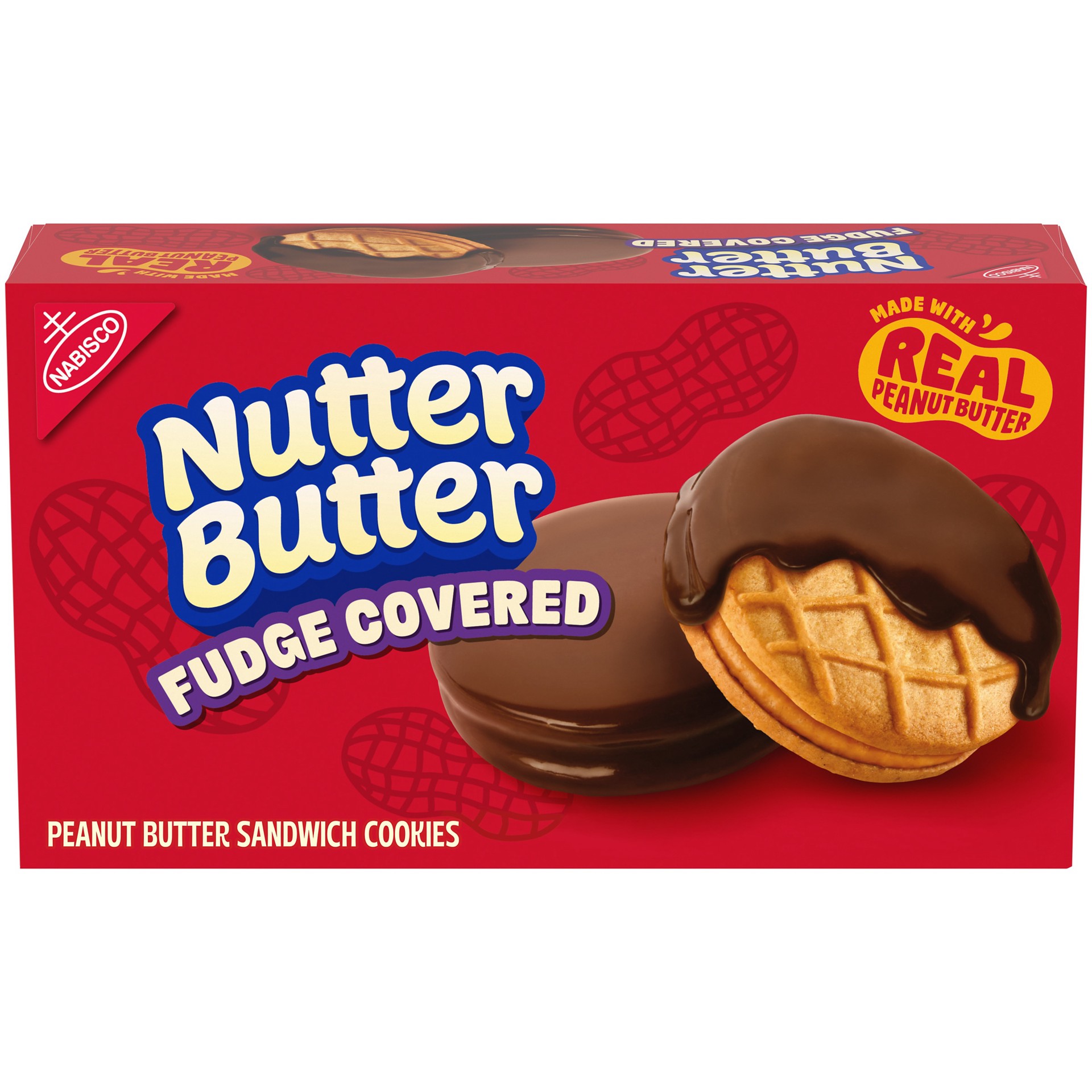 slide 1 of 9, NUTTER BUTTER Fudge Covered Peanut Butter Sandwich Cookies, 7.9 oz, 7.9 oz