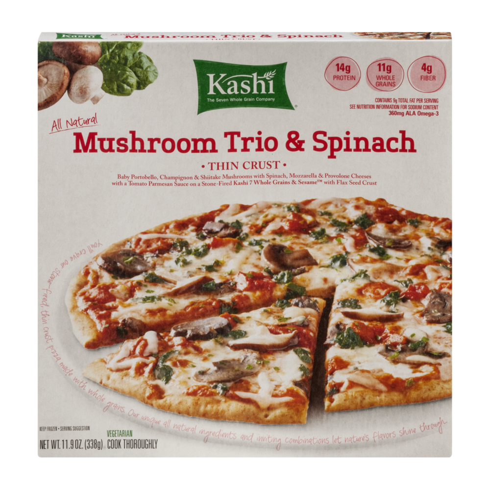 slide 1 of 1, Kashi Mushroom Trio and Spinach Pizza, 11.9 oz