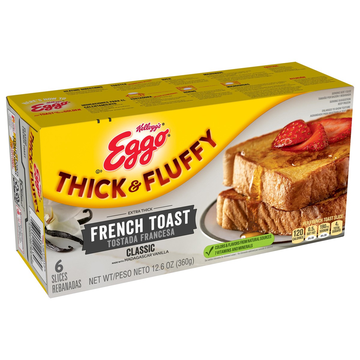 slide 8 of 8, Eggo Thick and Fluffy Frozen French Toast, Classic, 12.6 oz, Frozen, 12.6 oz
