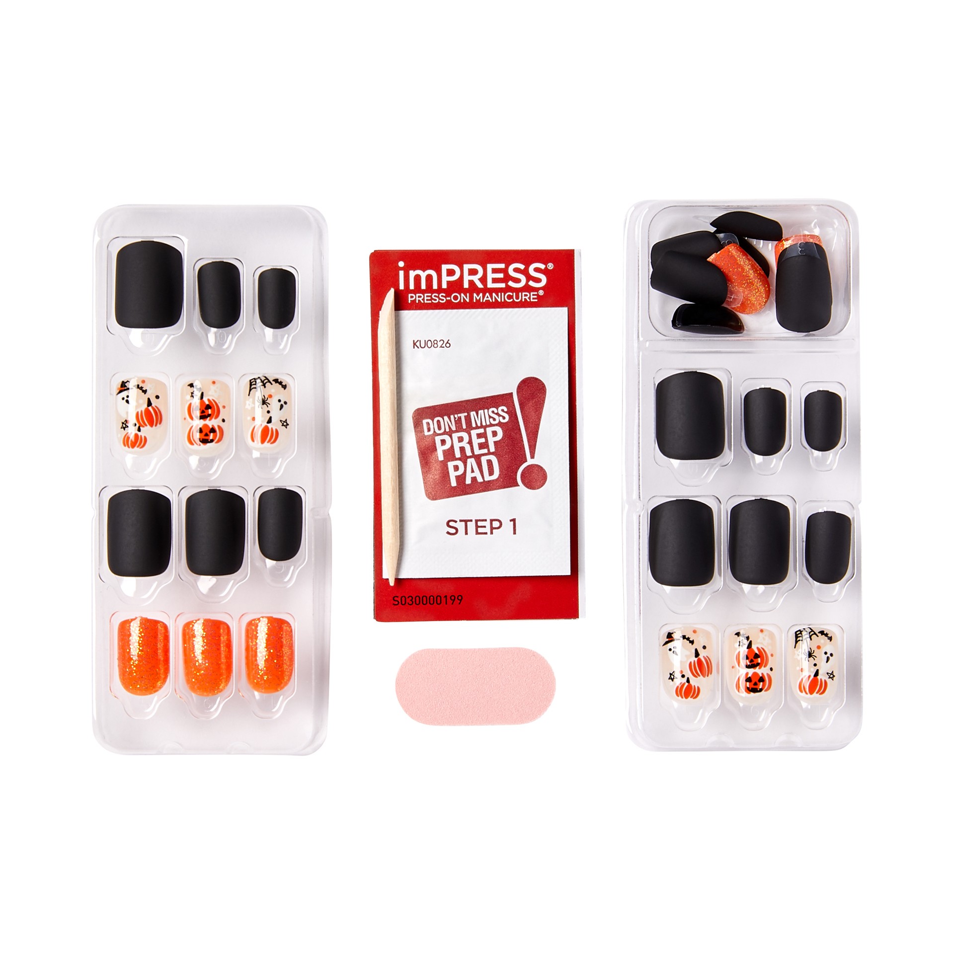 slide 2 of 5, imPRESS Halloween Press-on Nails, ‘Hey boo-tiful'', 30 Count, 1 ct