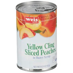 Weis Quality Yellow Cling Sliced Peaches in Heavy Syrup Canned Fruit