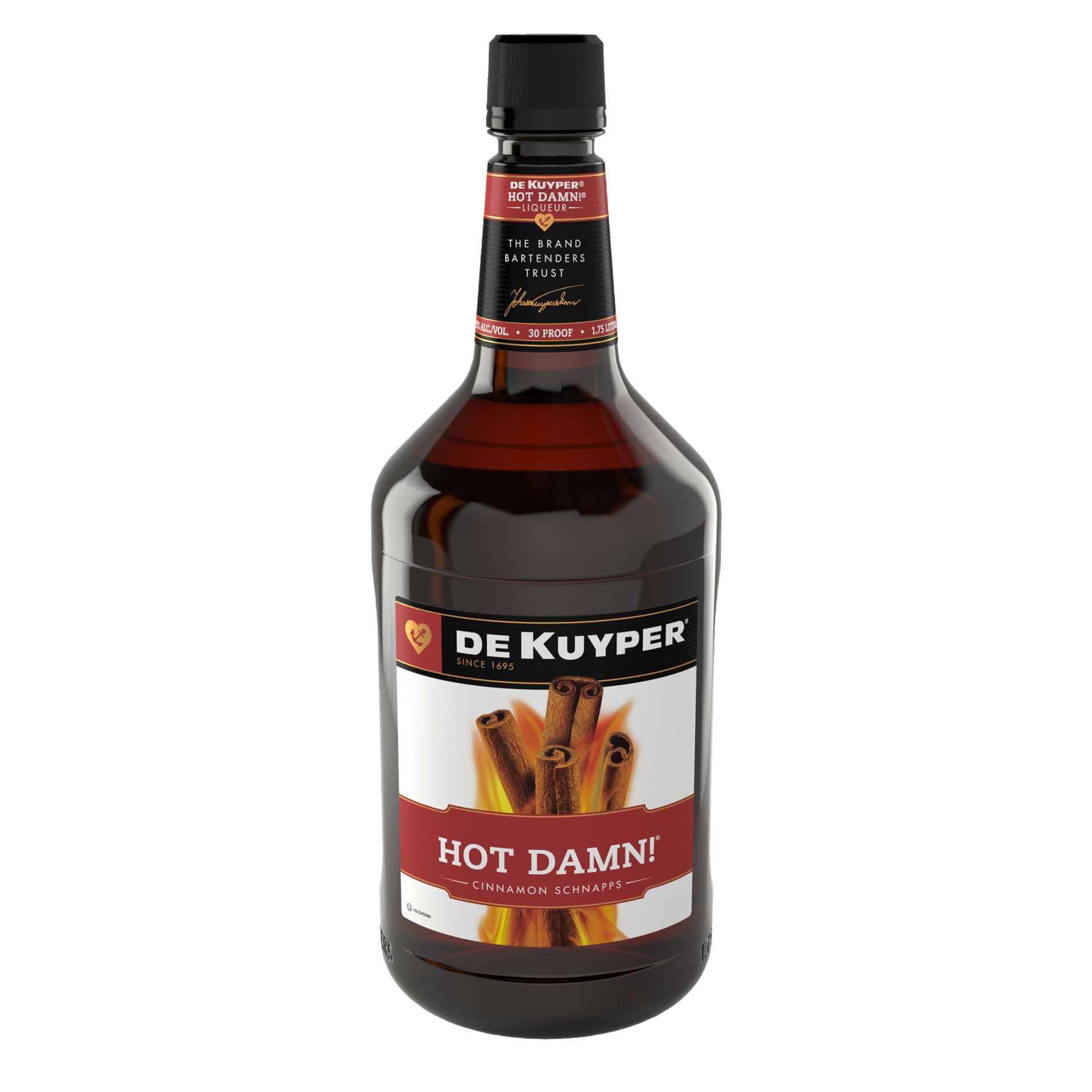 slide 2 of 2, DeKuyper Hot Damn! Cinnamon Schnapps Liqueur 1.75 L, 1.75 liter