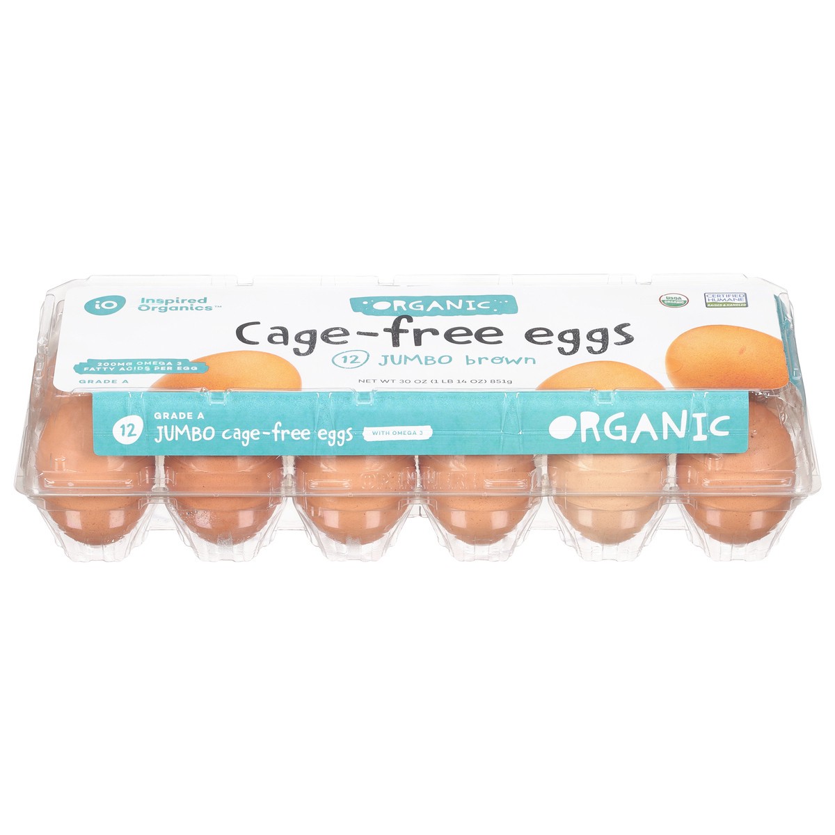 slide 3 of 4, Inspired Organics Organic Jumbo Brown Cage Free Eggs 12 ea, 12 ct