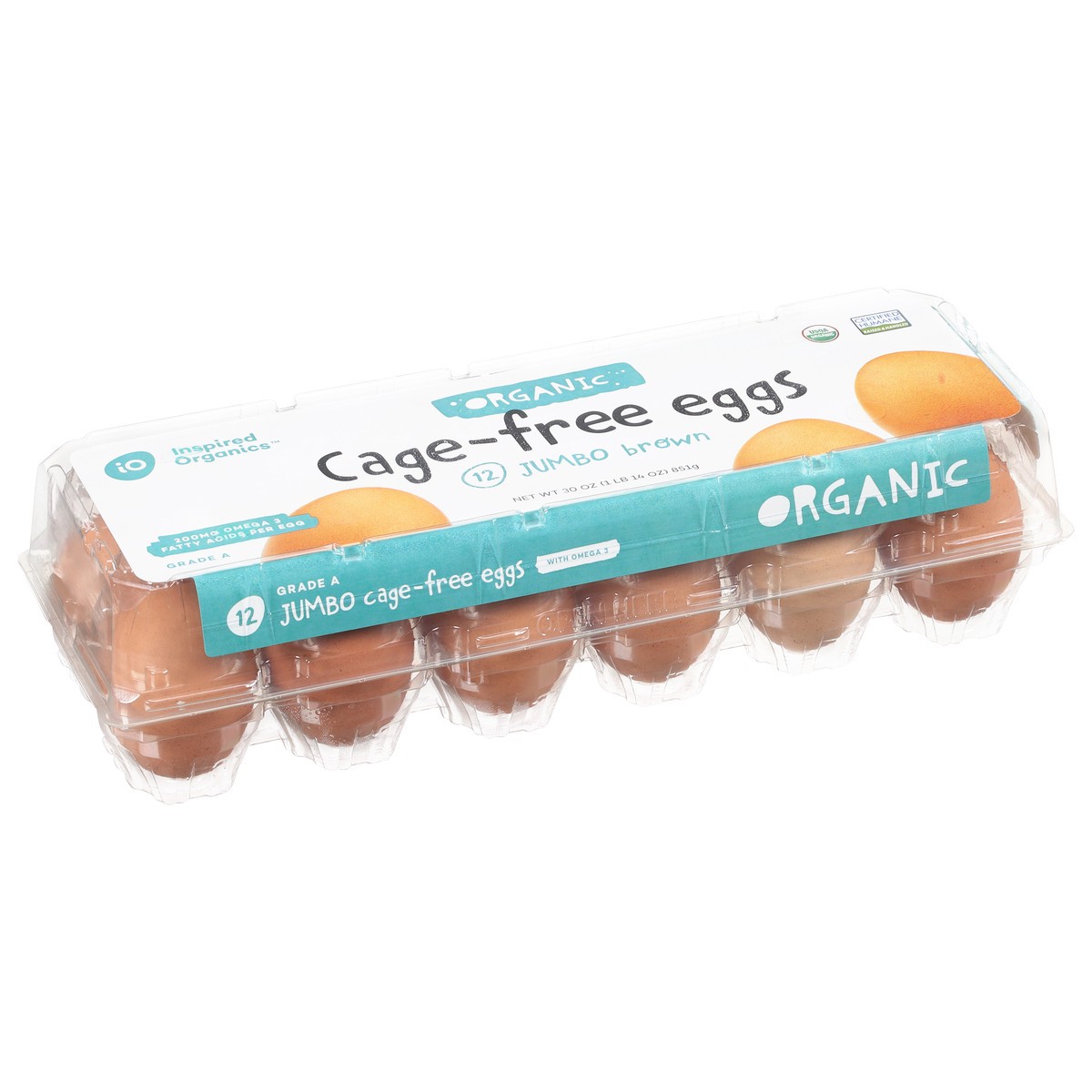 slide 4 of 4, Inspired Organics Organic Jumbo Brown Cage Free Eggs 12 ea, 12 ct