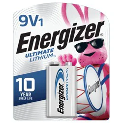 Energizer Lithium 9V Batteries (1 Pack), Lithium 9 Volt Batteries
