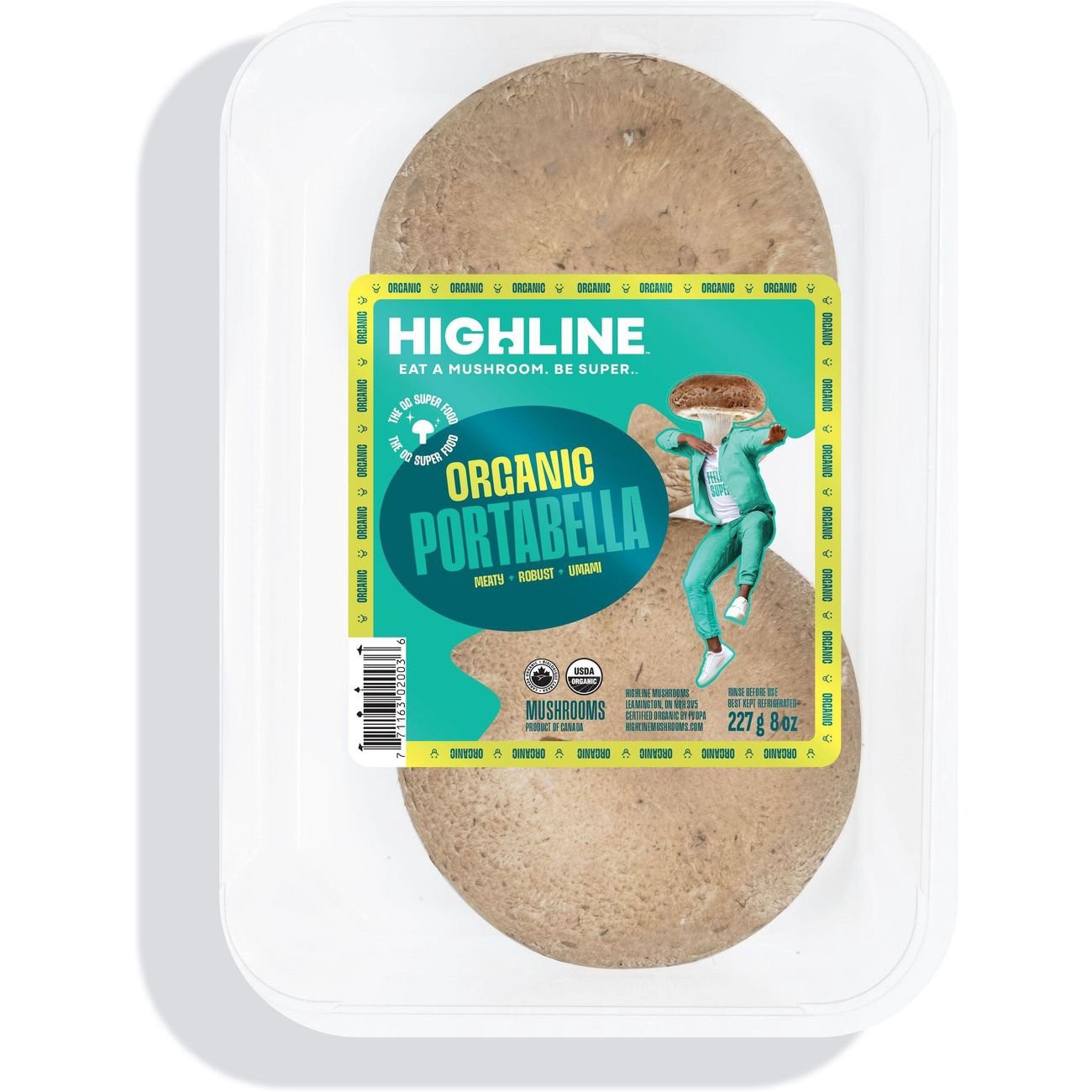 slide 1 of 1, Highline Organic Portabella Caps, 8 oz