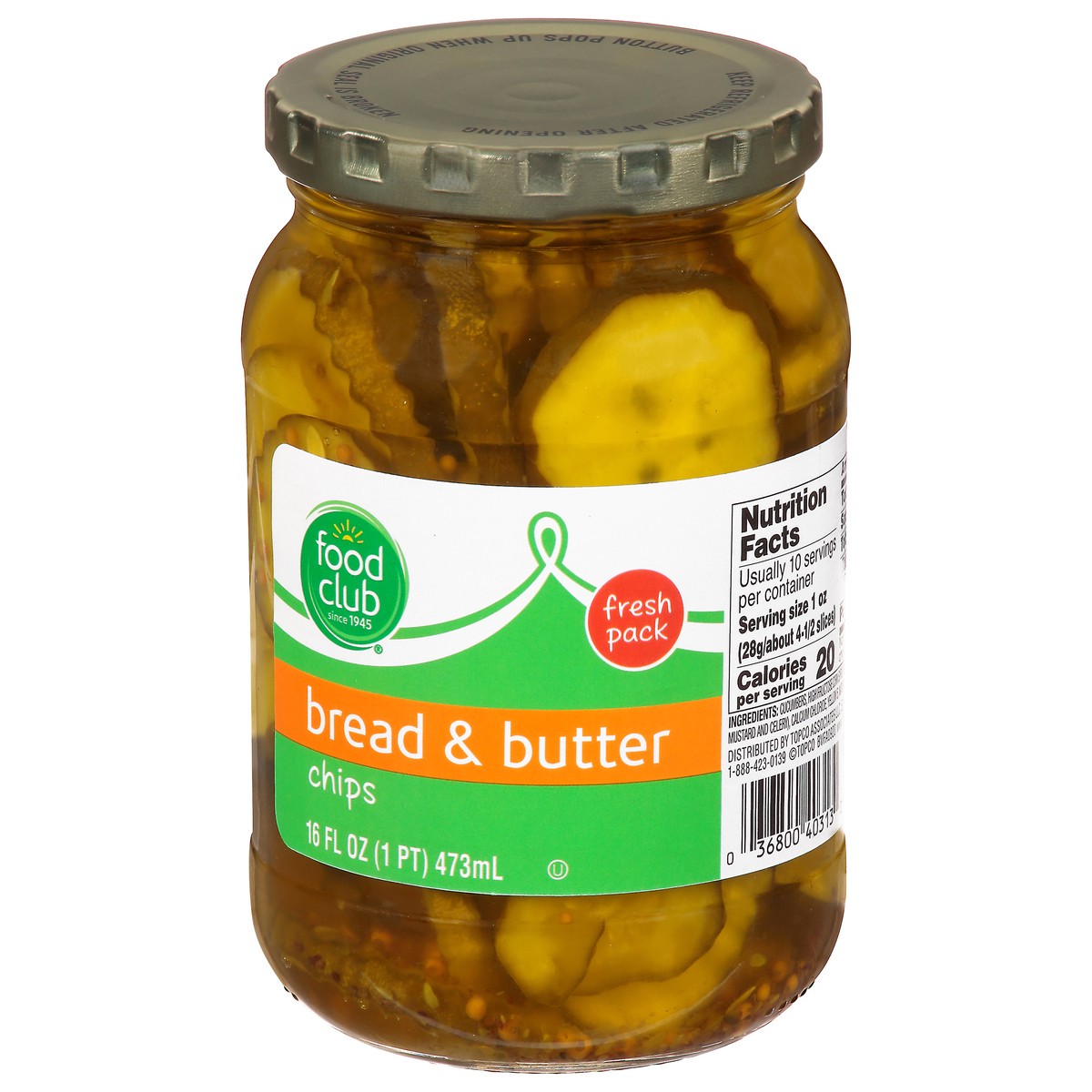 slide 4 of 9, Food Club Fresh Pack Bread & Butter Chips Pickles 16 fl oz, 16 fl oz