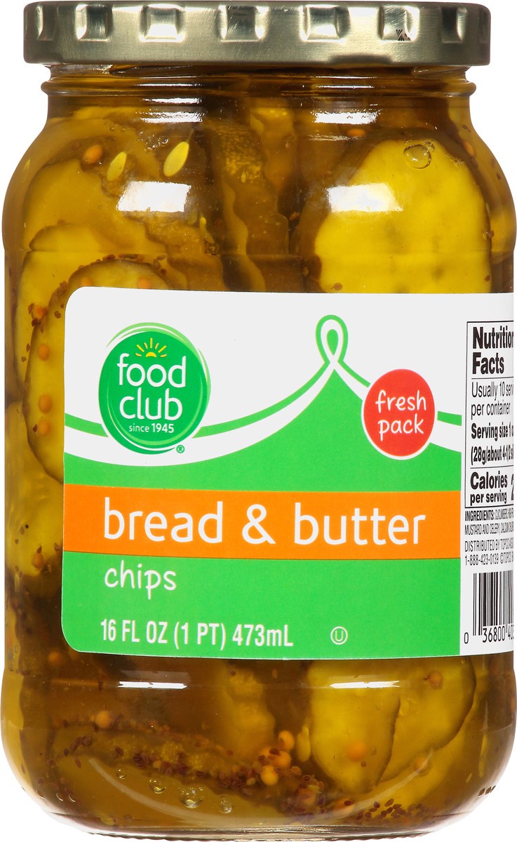 slide 3 of 9, Food Club Fresh Pack Bread & Butter Chips Pickles 16 fl oz, 16 fl oz