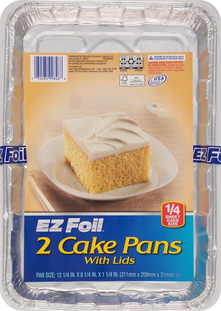 slide 10 of 11, EZ Foil 12-1/4 in. x 8-1/4 in. x 1-1/4 in. Cake Pans, 2 ct