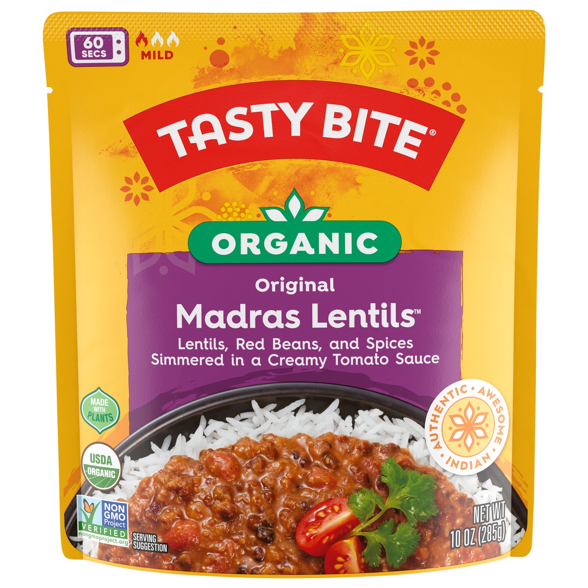 slide 1 of 9, Tasty Bite Organic Indian Madras Lentils, 10 oz