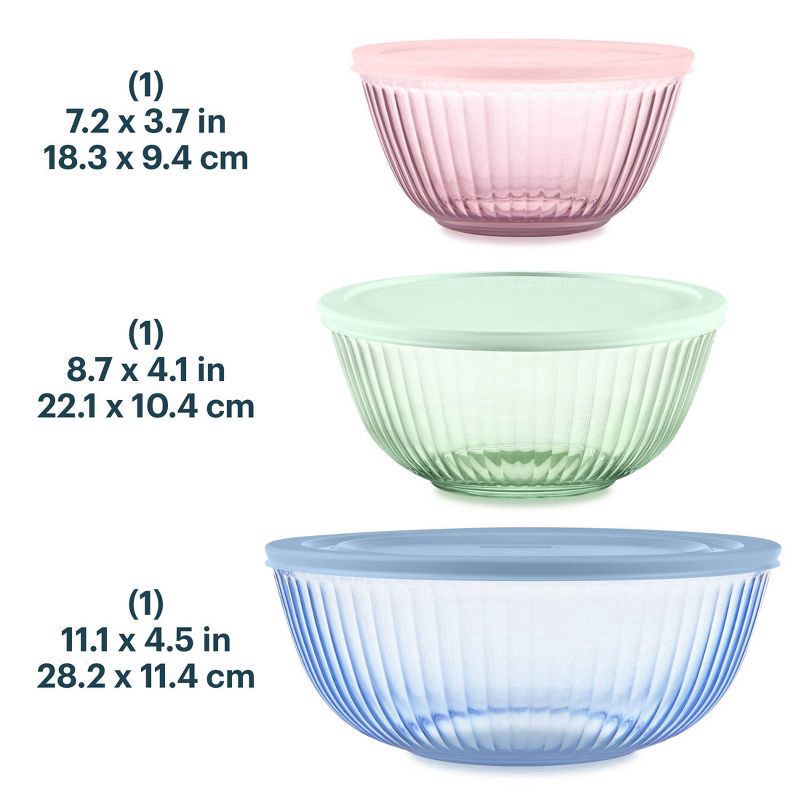 slide 6 of 7, Pyrex Glass Sculptnt 6pc Bowl Lid, 6 pc