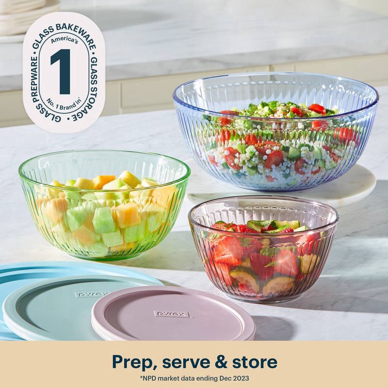 slide 2 of 7, Pyrex Glass Sculptnt 6pc Bowl Lid, 6 pc