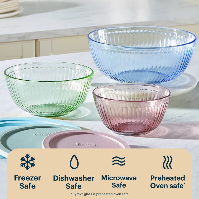 slide 5 of 7, Pyrex Glass Sculptnt 6pc Bowl Lid, 6 pc