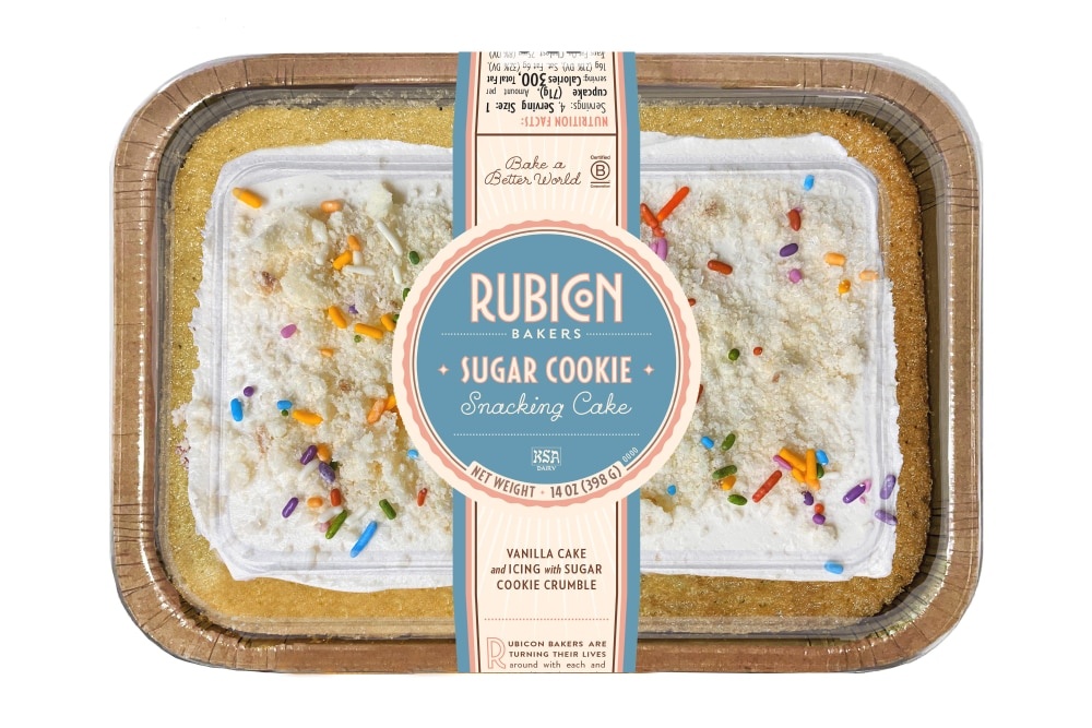 slide 1 of 1, Rubicon Bakers Sugar Cookie Snacking Cake, 14 oz