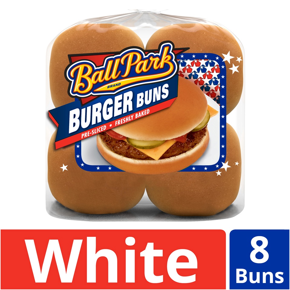 slide 2 of 8, Ball Park Pre-Sliced Bakery Fresh Classic White Hamburger Buns, 14 oz