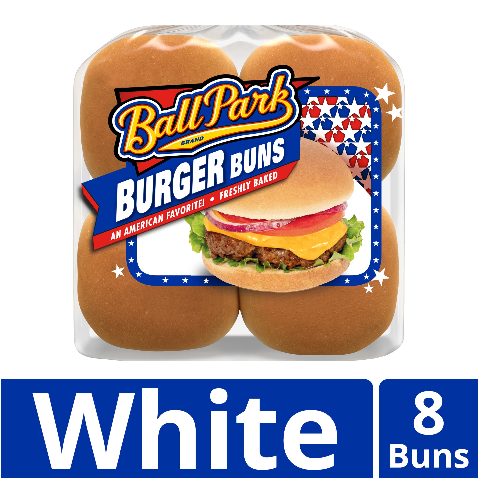 slide 1 of 8, Ball Park Pre-Sliced Bakery Fresh Classic White Hamburger Buns, 14 oz