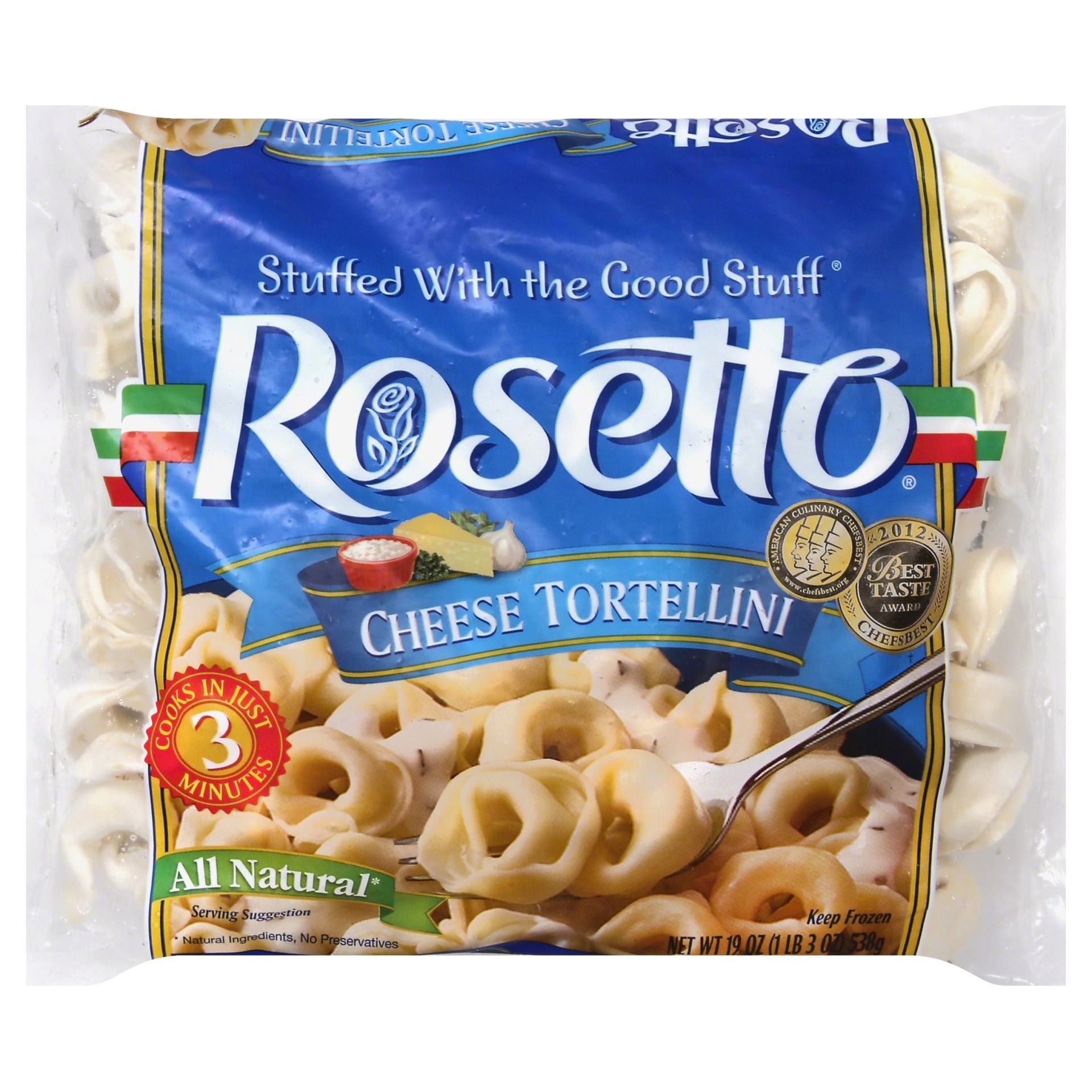 slide 1 of 2, Rosetto Cheese Tortellini, 19 oz